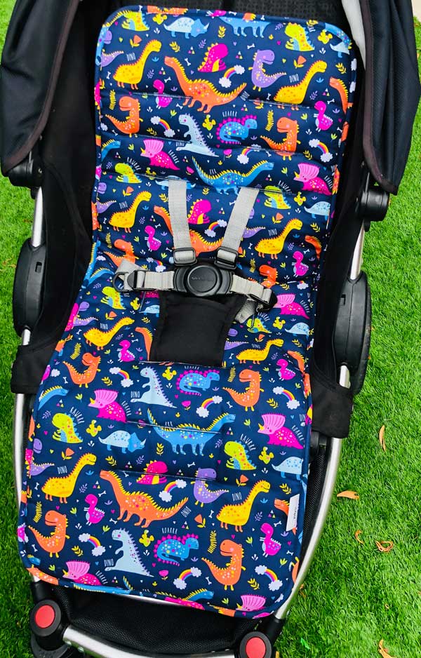 Dino Reversible Pram Liner Front