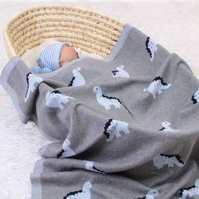 Dinosaur Baby Blanket with baby