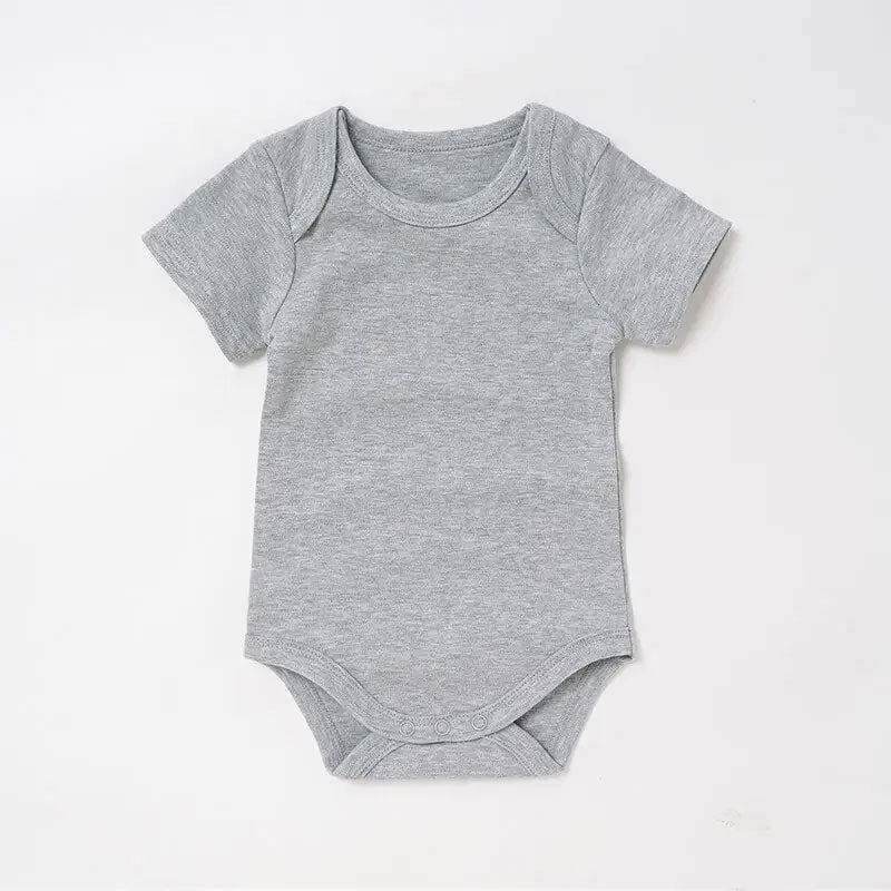 Echo Short Sleeve Organic Cotton Baby Romper - Grey