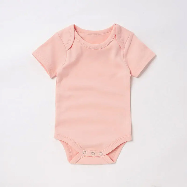 Echo Short Sleeve Organic Cotton Baby Romper - Rose