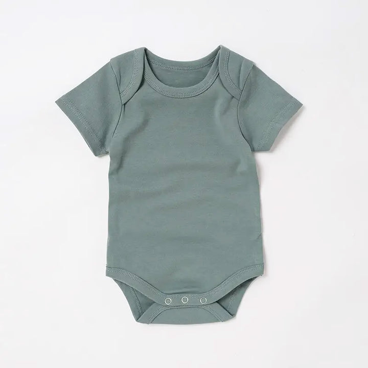 Echo Short Sleeve Organic Cotton Baby Romper - Sage