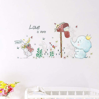 Elephant & Rabbits Nursery Wall Stickers