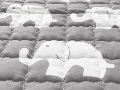 Elephants Round Cotton Baby Play Mat 150-150 cm closeup 2