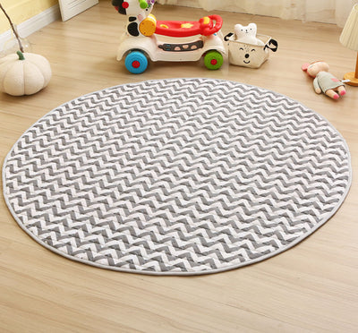 Emerson Grey Chevron Round Baby Playmat 150 cm Diameter - front