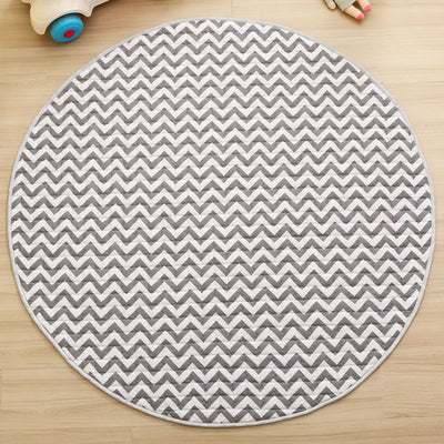 Emerson Grey Chevron Round Baby Playmat 150 cm Diameter Front