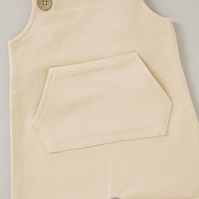 Emery Snap Crotch Baby Romper - Beige Pockets