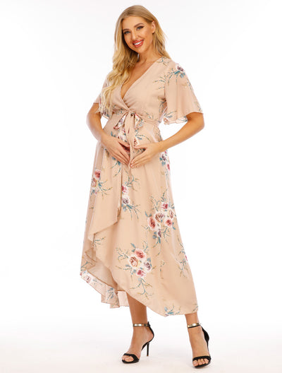 Eva Maternity & Nursing Wrap Dress Side 1