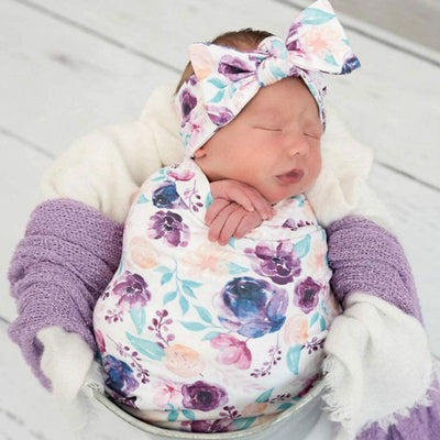 Ever Baby Swaddle Wrap Set With baby headband