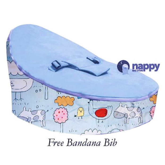 Farm Blue Cuddle Nest Baby Bean Bag