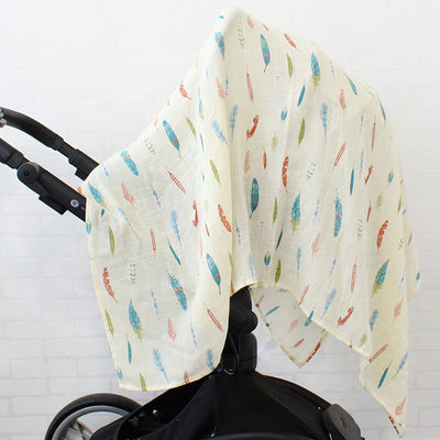 Feathers Baby Swaddle Wrap On pram