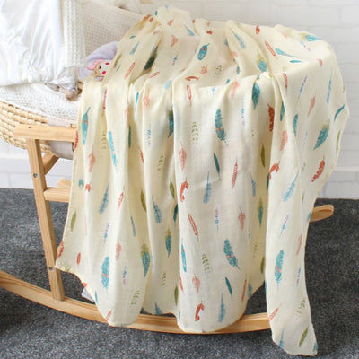 Feathers Baby Swaddle Wrap on Bassinet