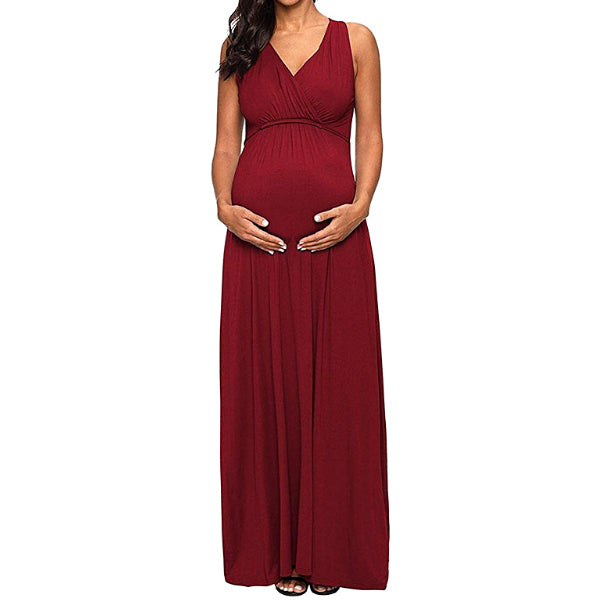 Florence Maroon Maternity Gown Dress
