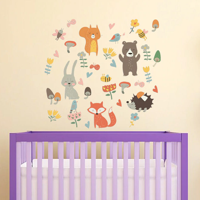 Flowers & Animals Baby Nursery Wall sticker 1
