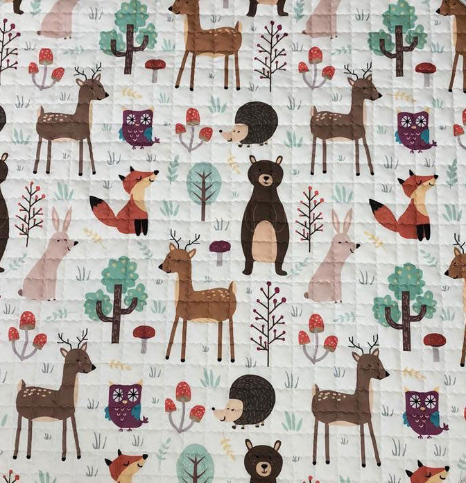 Forest Animals Round Baby Play Mat Closeup