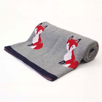 Fox Grey Baby Blanket Fold