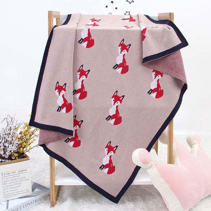 Fox Rose Baby Blanket