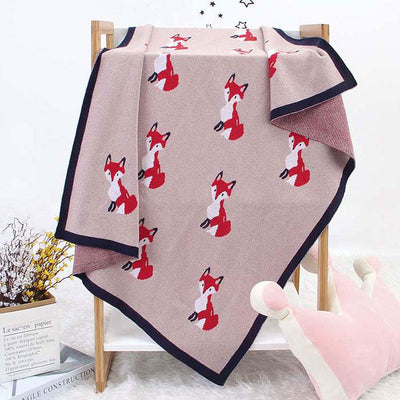 Fox Rose Baby Blanket