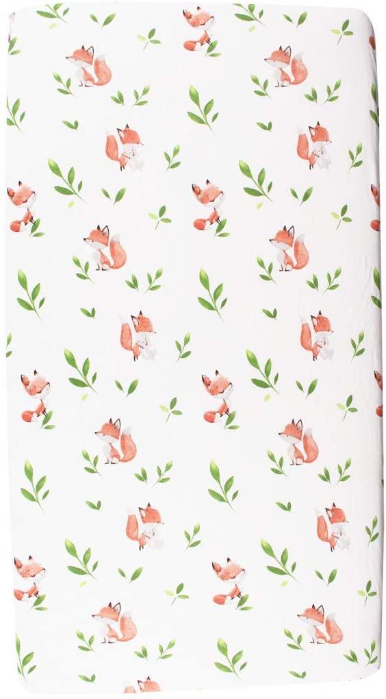 Fox fitted cot sheet close up