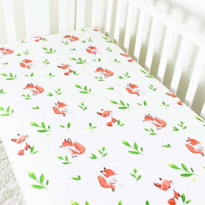 Fox fitted cot sheet front