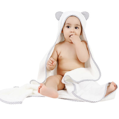 Gingham Ears Baby Hooded Bath Towel