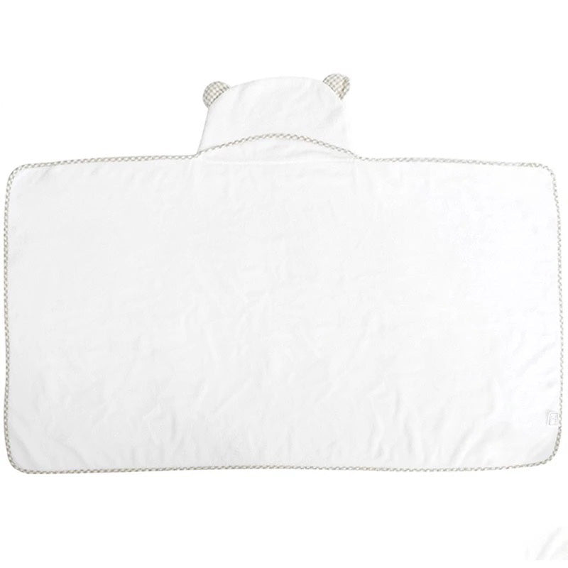 Gingham Ears Baby Hooded Bath Towel plain