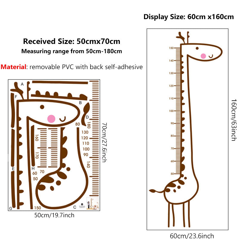 Giraffe Baby Nursery Height Chart Size
