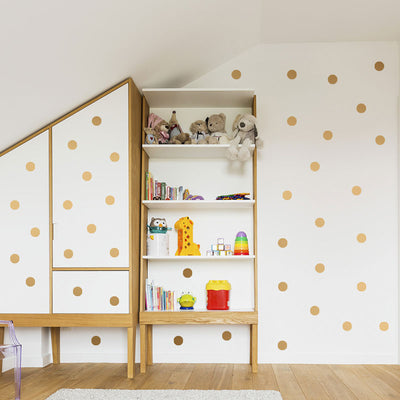 Golden Dots Baby Nursery & Kids Room Wall Stickers - Size 6 cm diameter