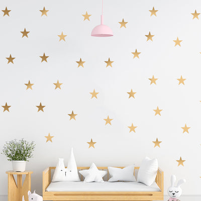 Golden Stars Baby Nursery& Kids Room Stickers - Size 6 cm diameter