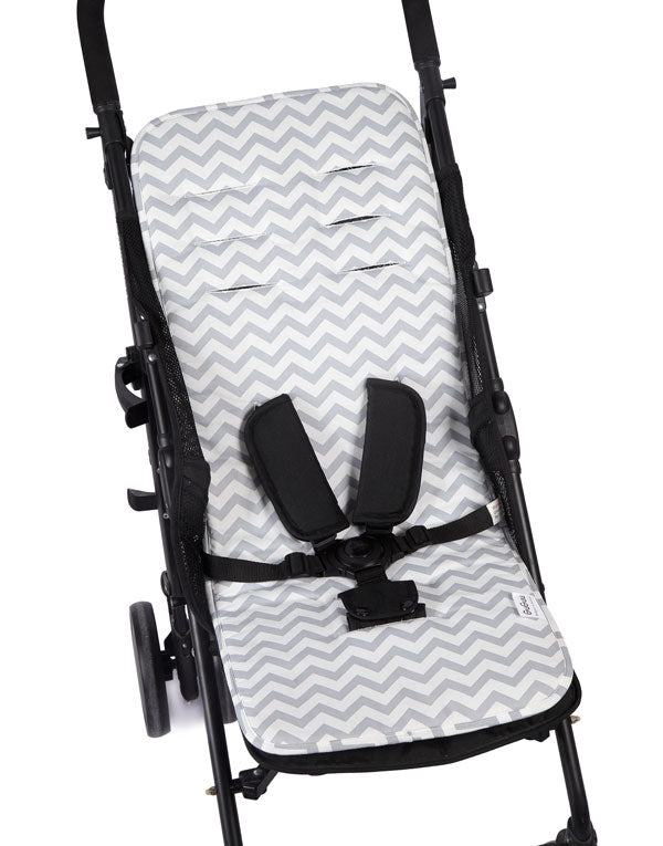 Grey Chevron Pram Liner