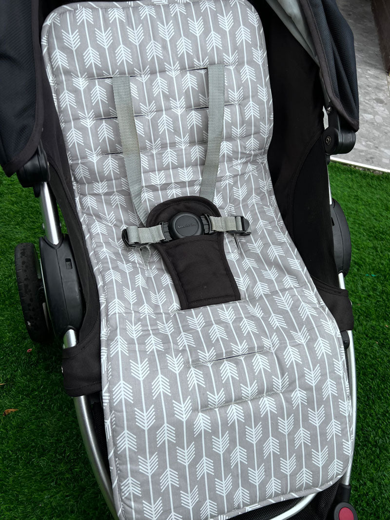 Grey Arrows Reversible Pram Liner Front