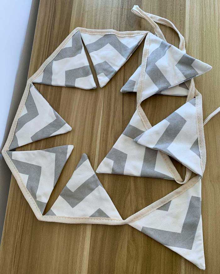 Grey Chevron Kids Teepee Tent Bunting