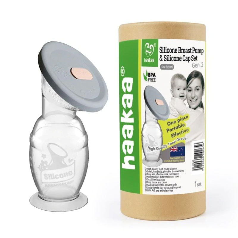 Haakaa Silicone Breast Pump & Cap Combo in Box