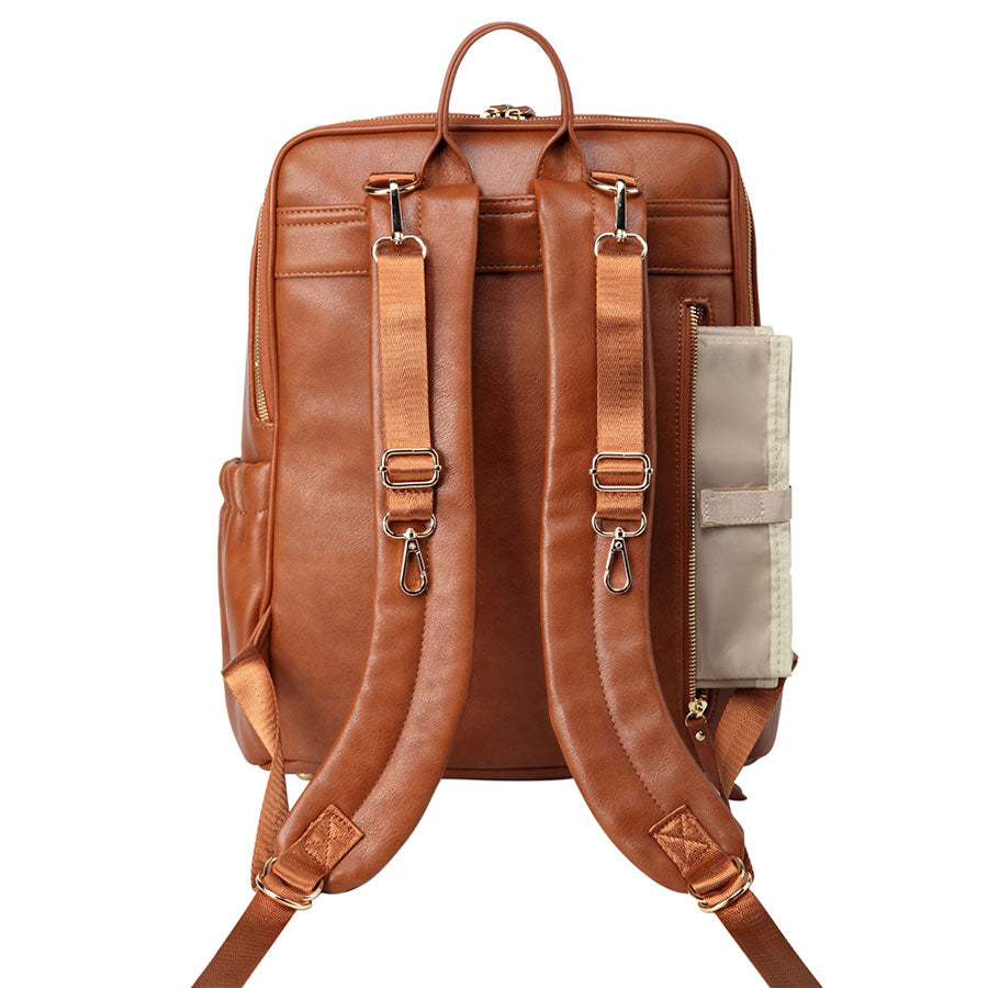 Harper Tan Nappy Bag Backpack Back Pocket with Change Mat