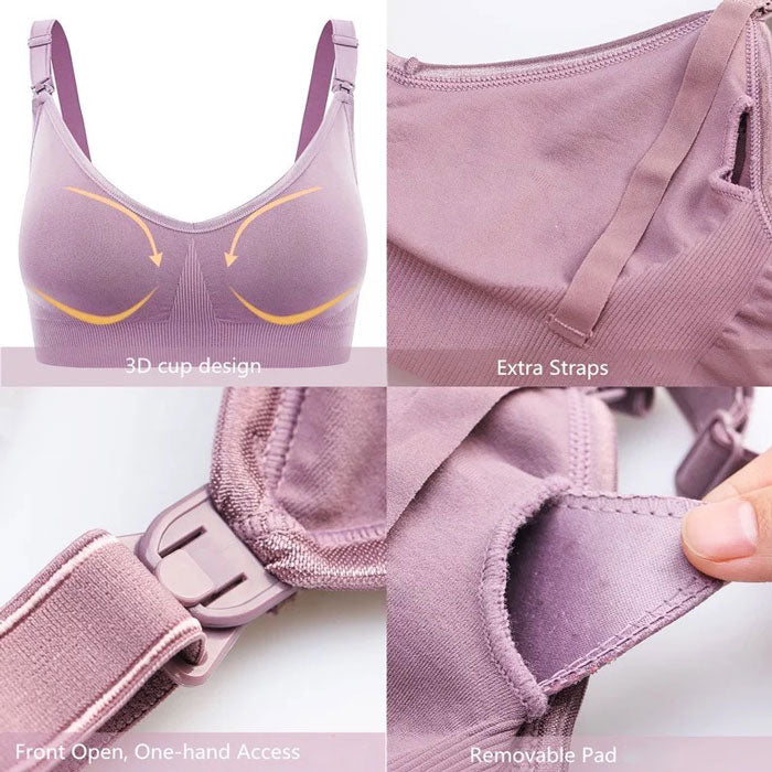 Hazel Purple Maternity & Nursing Bra multiple images