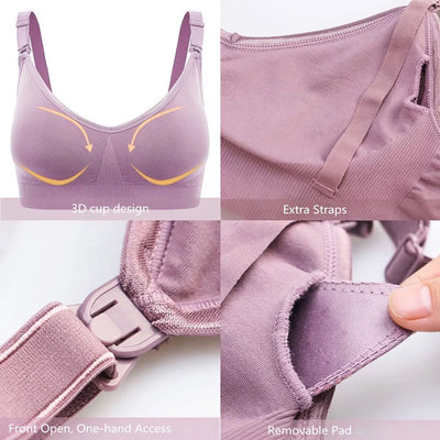 Hazel Purple Maternity & Nursing Bra multiple images