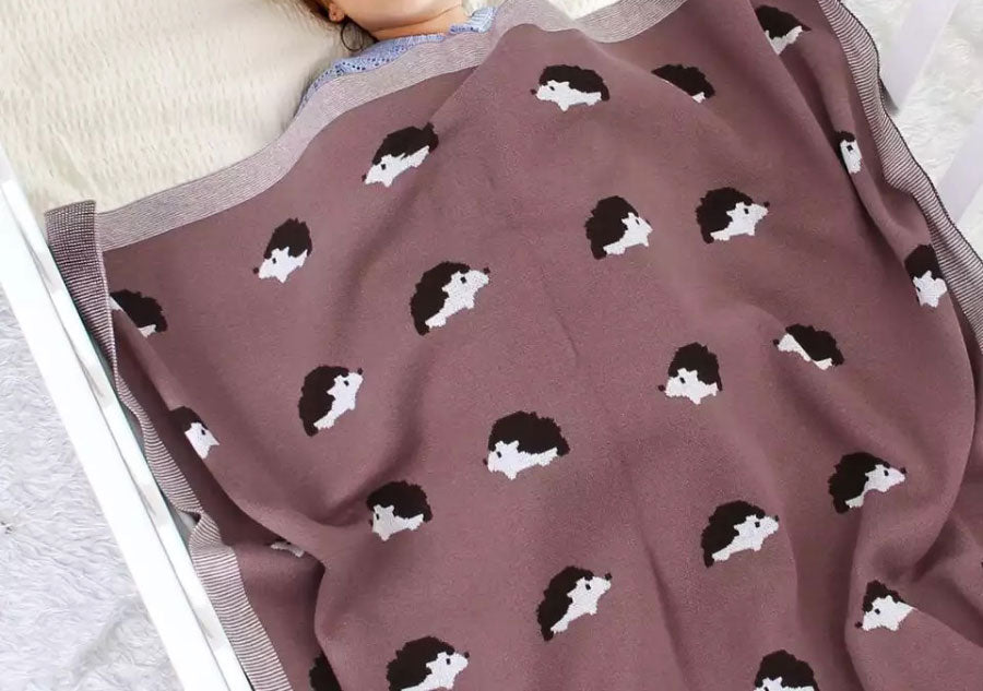 Hedgehog Baby Blanket with baby