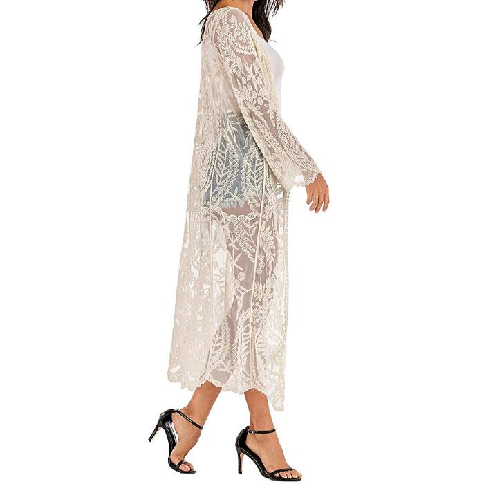 Freya White Lace Pregnancy Kimono