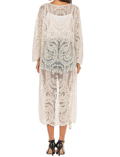 Freya White Lace Pregnancy Kimono