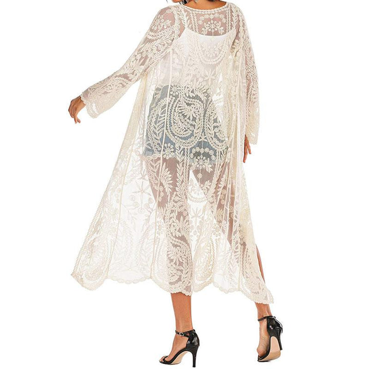 Freya White Lace Pregnancy Kimono