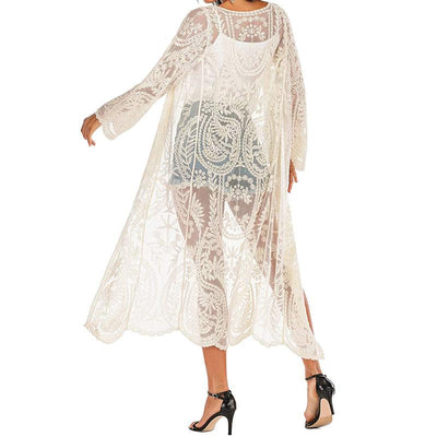 Freya White Lace Pregnancy Kimono