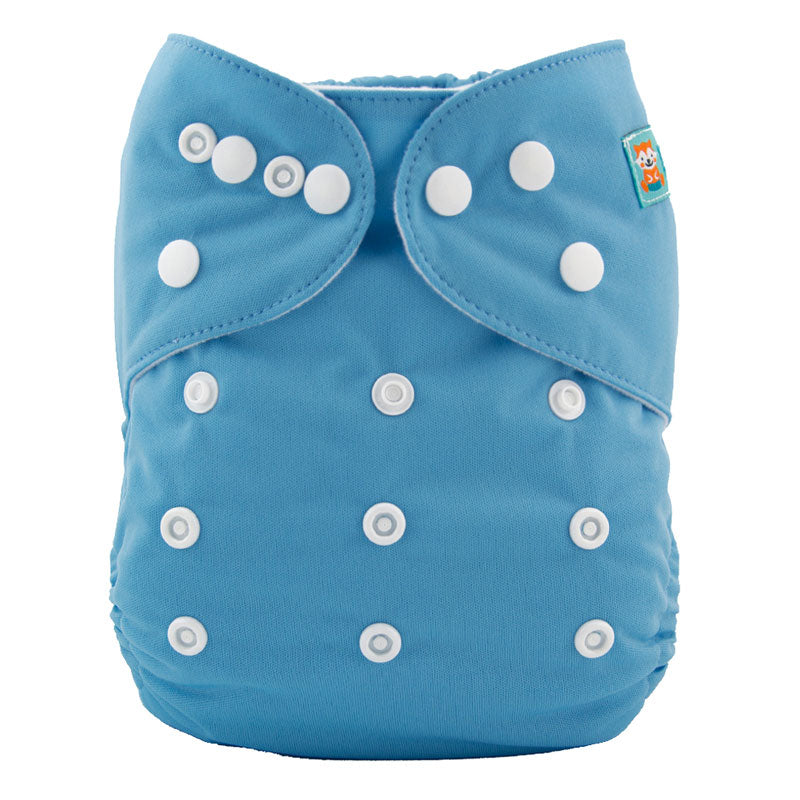 Kai 4 Pack modern, reuseable & washable Cloth Nappies With 8 Inserts - Blue
