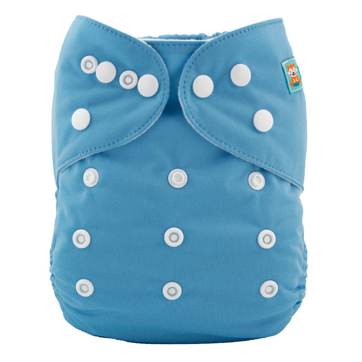 Kai 4 Pack modern, reuseable & washable Cloth Nappies With 8 Inserts - Blue