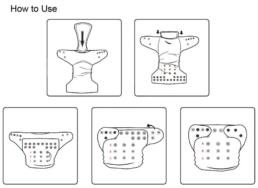 Kai 4 Pack modern, reuseable & washable Cloth Nappies With 8 Inserts -Buttons 1 Image