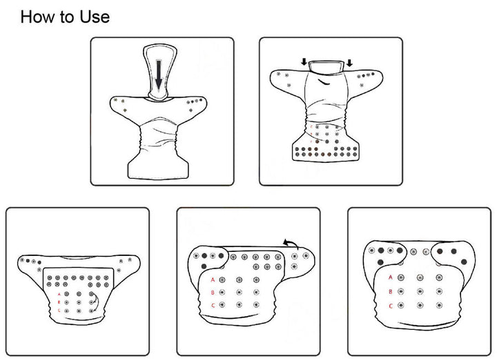 Kai 4 Pack modern, reuseable & washable Cloth Nappies With 8 Inserts -Buttons 1 Image
