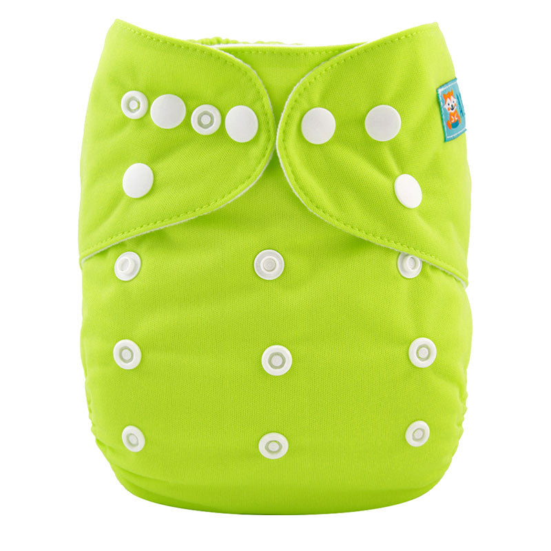 Kai 4 Pack modern, reuseable & washable Cloth Nappies With 8 Inserts - Green