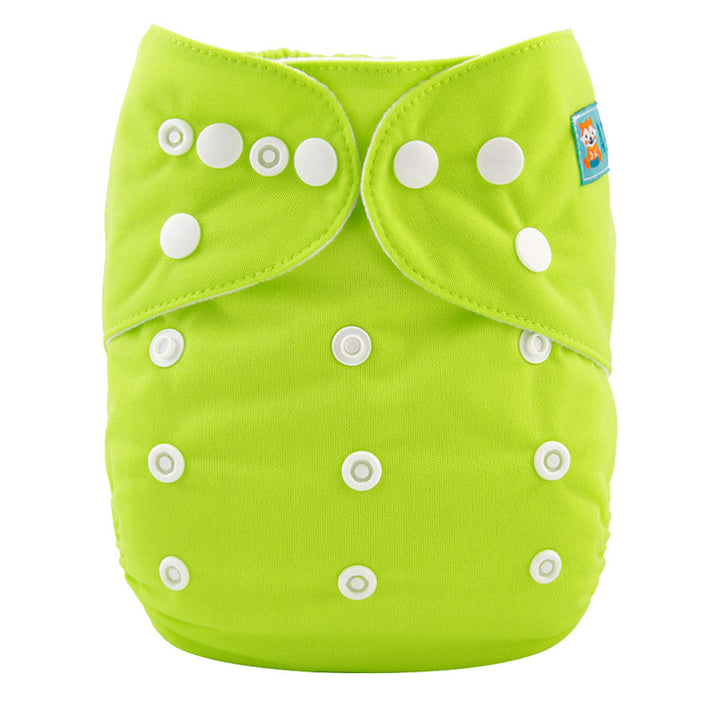 Kai 4 Pack modern, reuseable & washable Cloth Nappies With 8 Inserts - Green