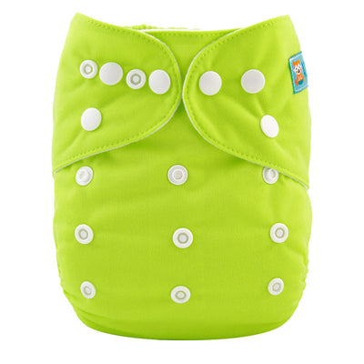 Kai 4 Pack modern, reuseable & washable Cloth Nappies With 8 Inserts - Green
