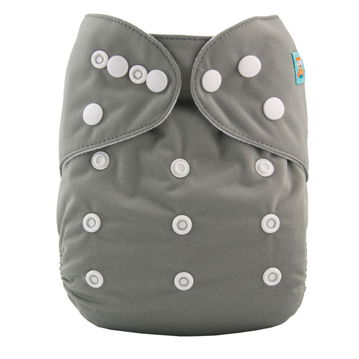 Kai 4 Pack modern, reuseable & washable Cloth Nappies With 8 Inserts - Grey