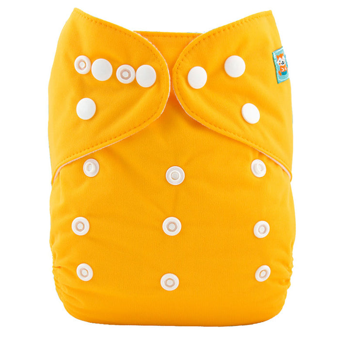 Kai 4 Pack modern, reuseable & washable Cloth Nappies With 8 Inserts - Orange