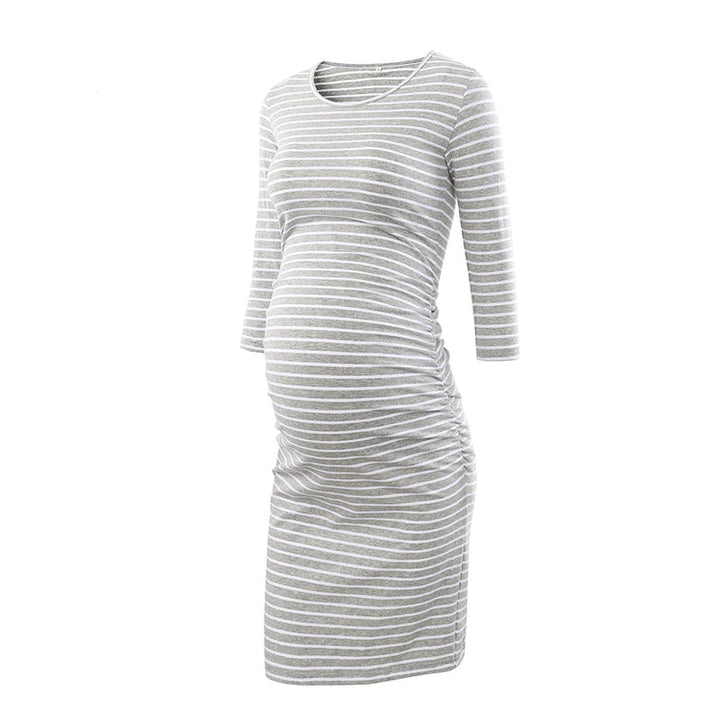 Kaya Black Three Quarter Sleeves Maternity Dress